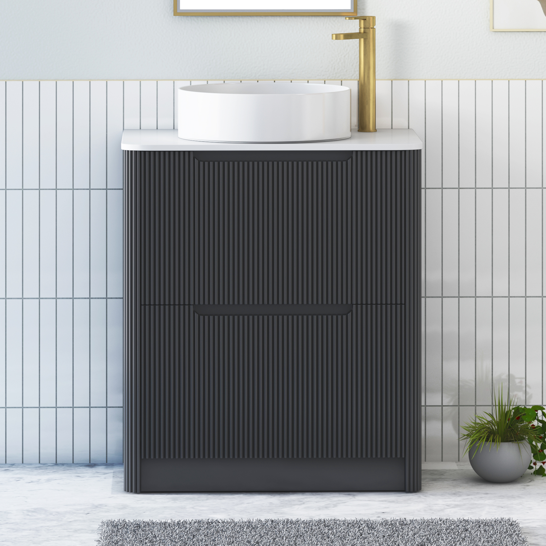 Avenza 2 Drawer Floor Standing Vanity Unit – Multiple Sizes, Colours, Worktop & Basins Options