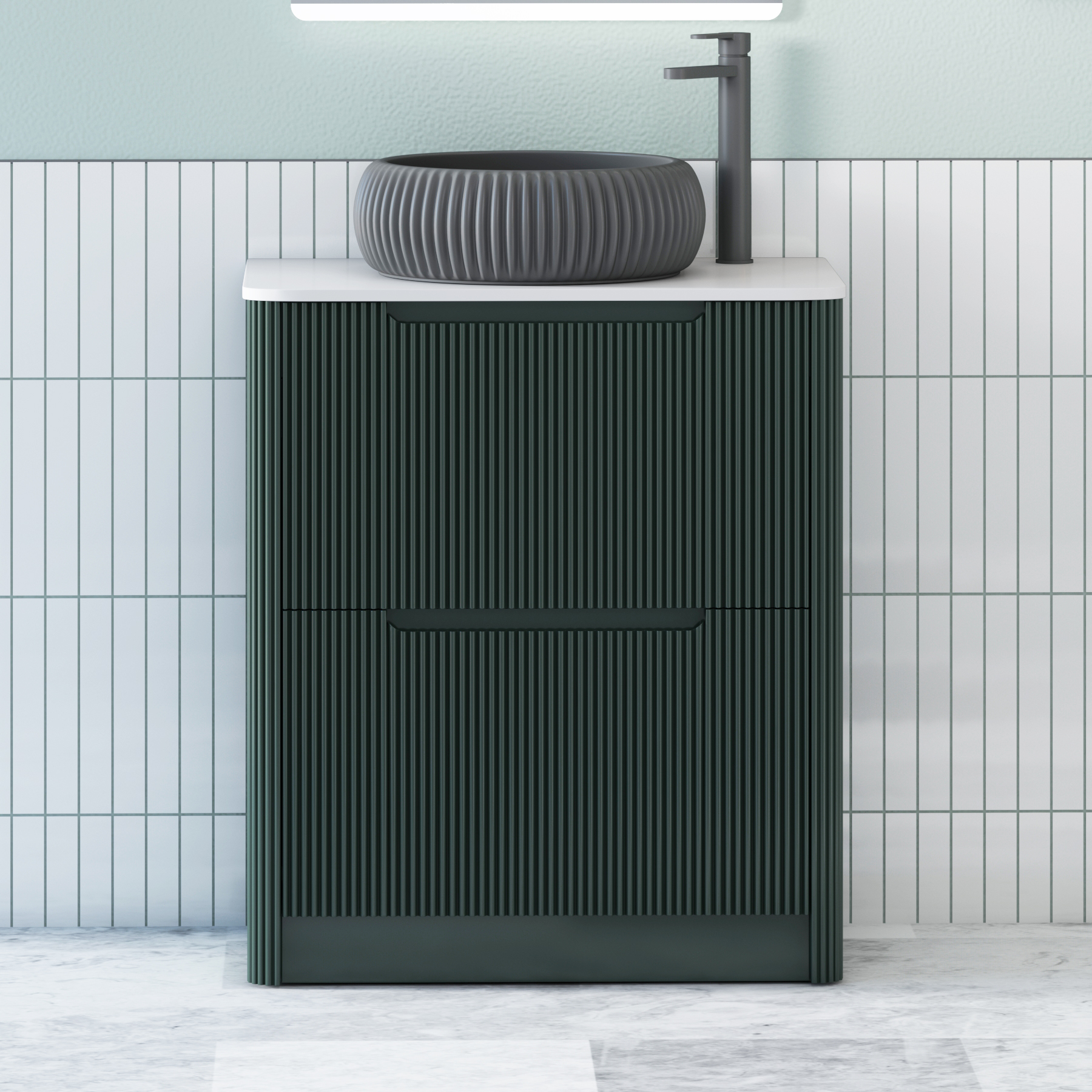 Avenza 2 Drawer Floor Standing Vanity Unit – Multiple Sizes, Colours, Worktop & Basins Options