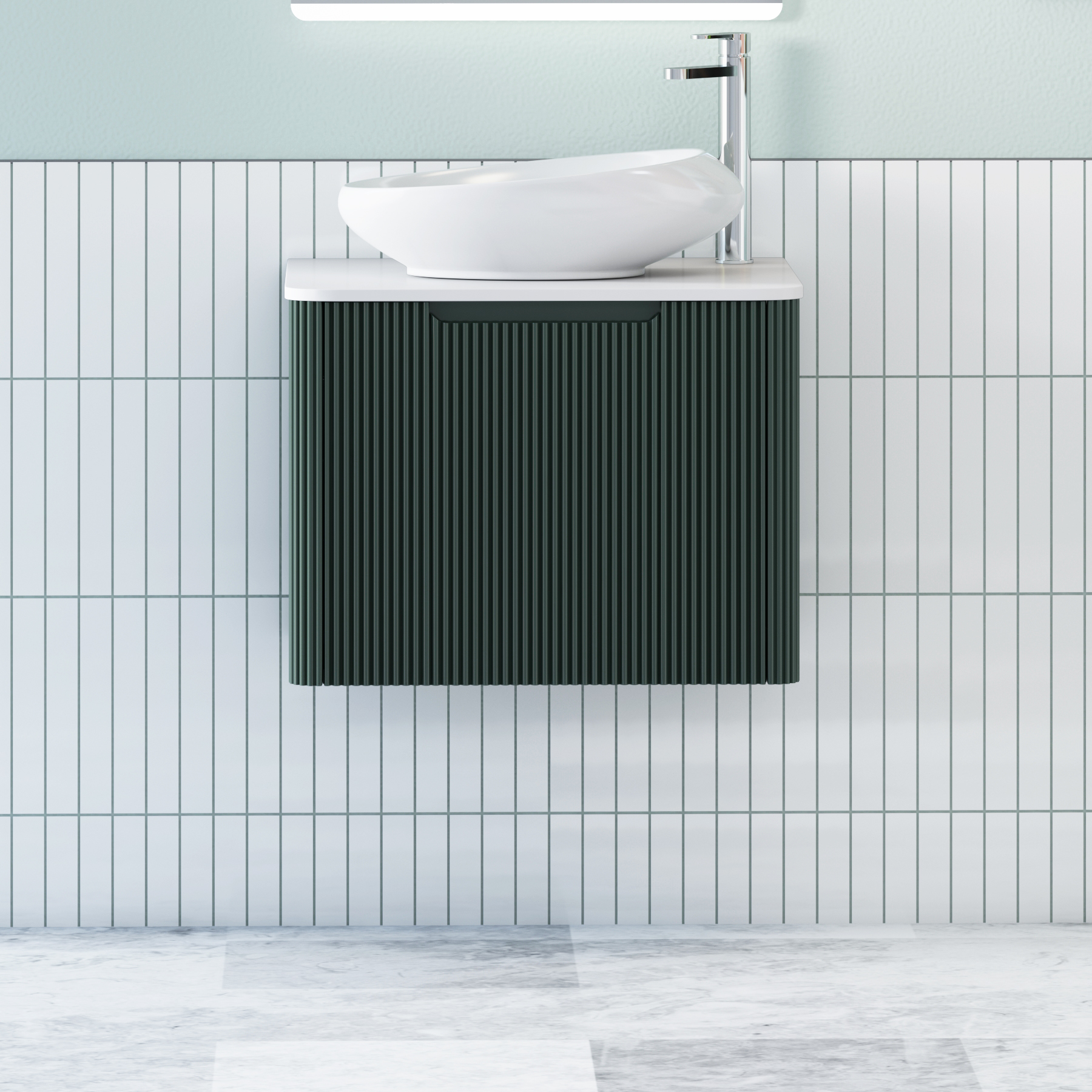 Avenza 600mm 1 Drawer Wall Hung Vanity Unit – Multiple Colours, Worktop & Basins Options