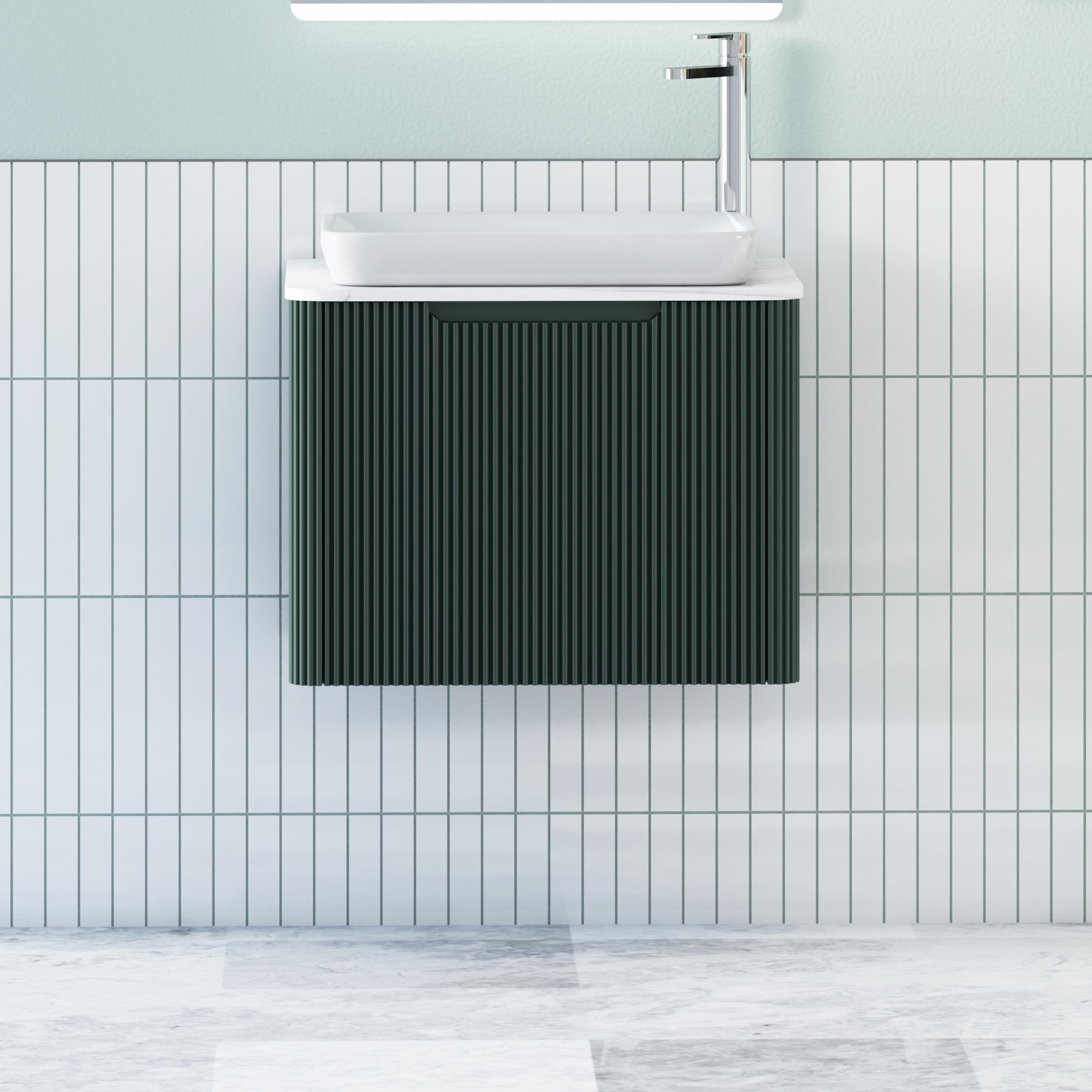 Avenza 600mm 1 Drawer Wall Hung Vanity Unit – Multiple Colours, Worktop & Basins Options
