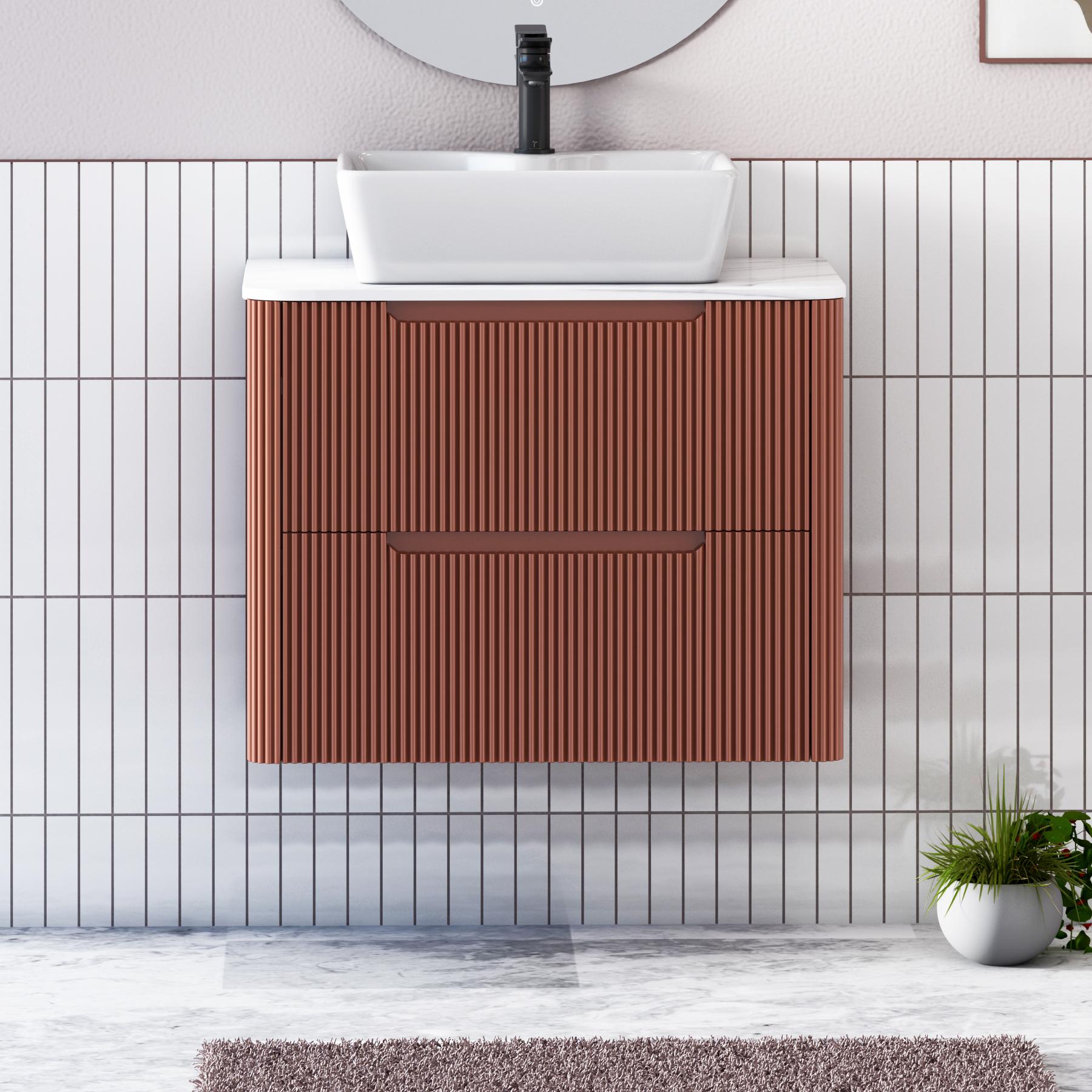 Avenza 2 Drawer Wall Hung Vanity Unit – Multiple Sizes, Colours, Worktop & Basins Options