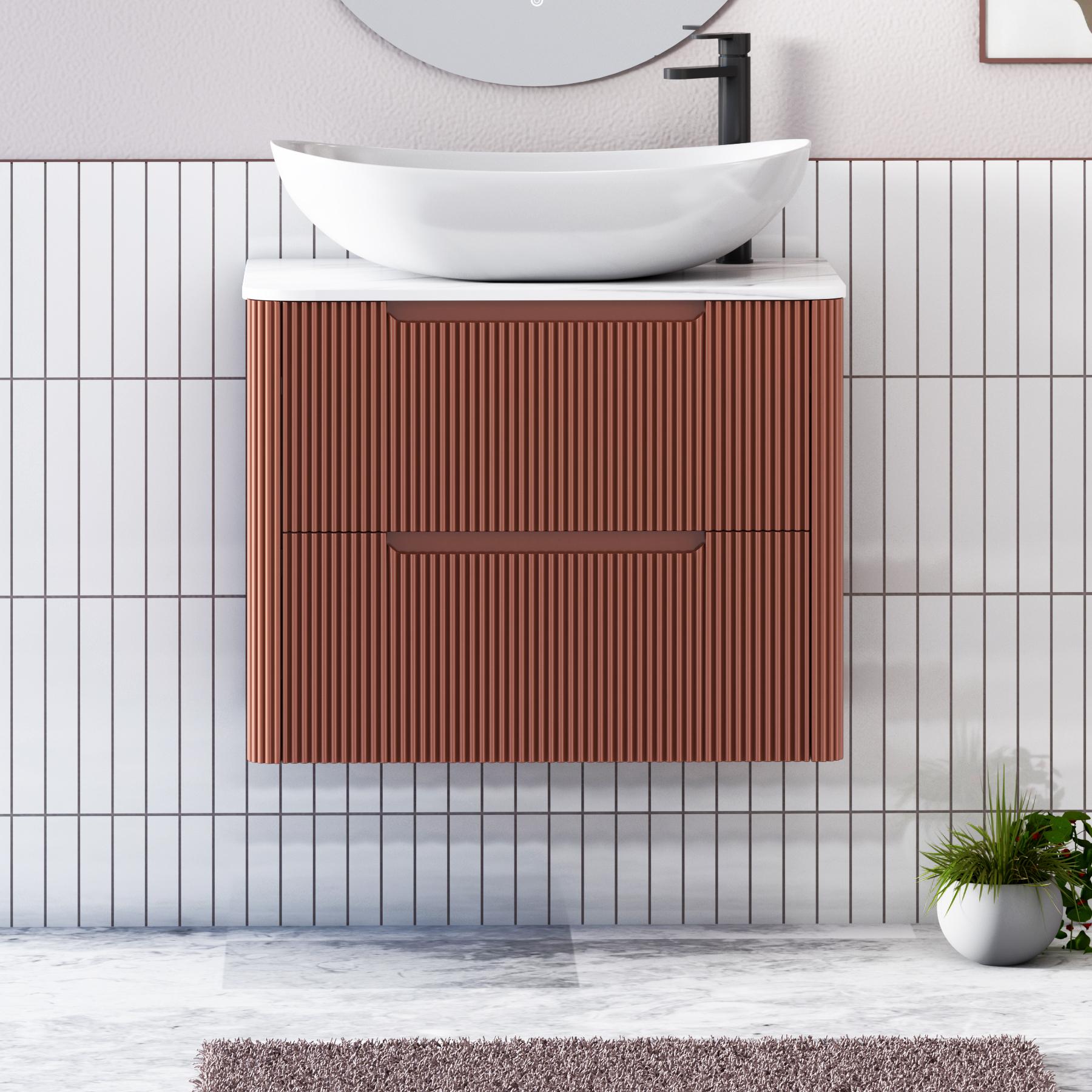 Avenza 2 Drawer Wall Hung Vanity Unit – Multiple Sizes, Colours, Worktop & Basins Options