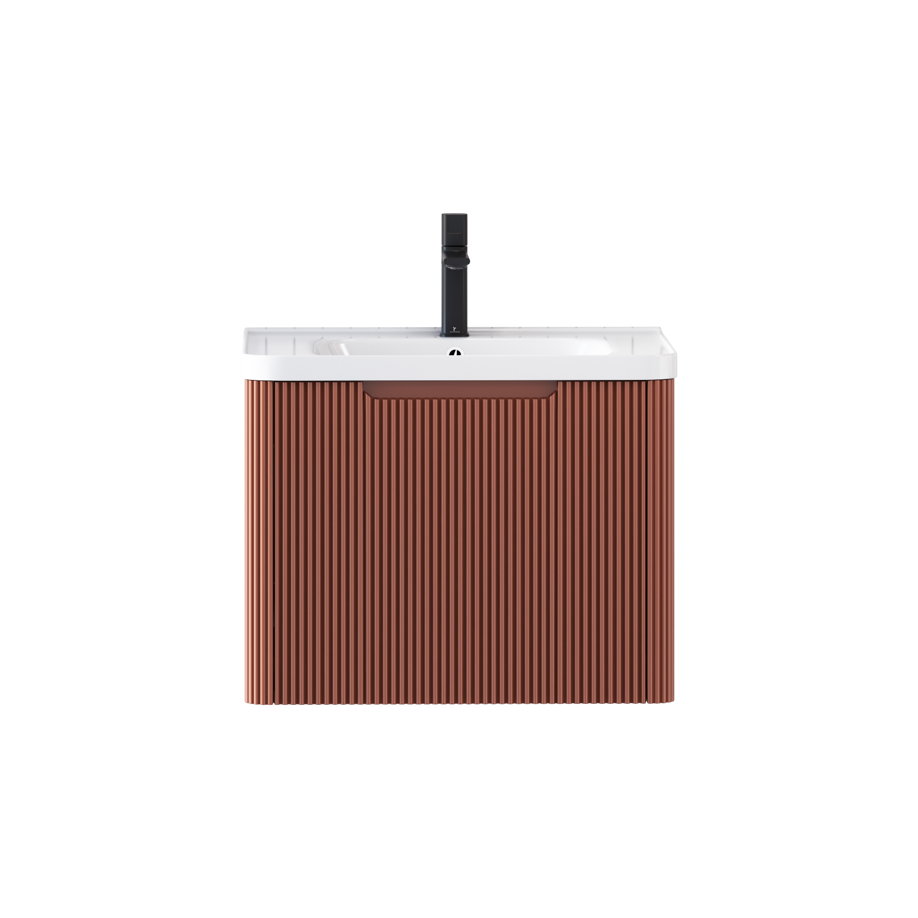 Avenza 600mm Terracotta Clay Wall Hung Vanity Unit 1 Drawer with Ceramic Basin