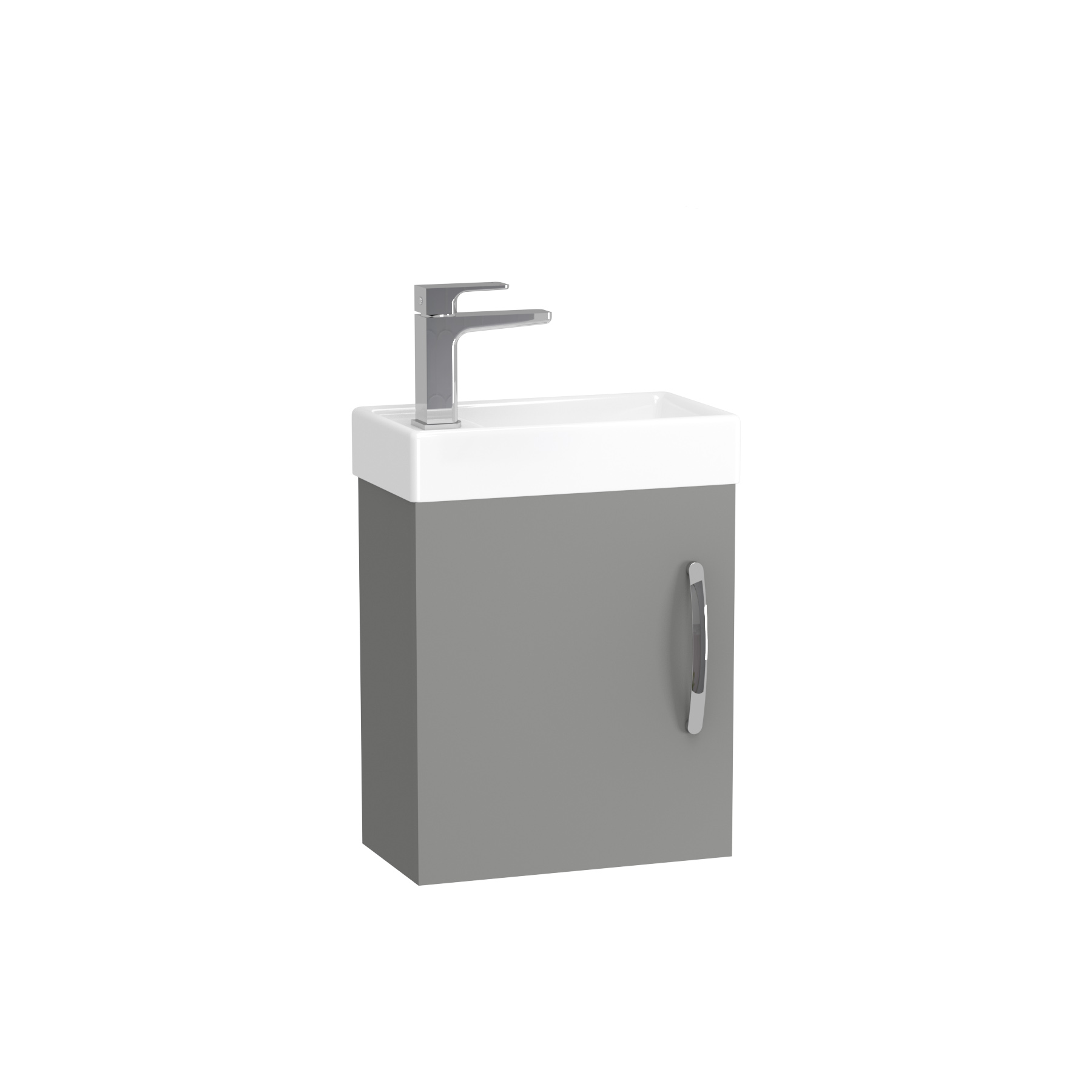 Como 400mm Wall Hung Vanity Sink Unit Indigo Grey Gloss - 1 Door Cloakroom