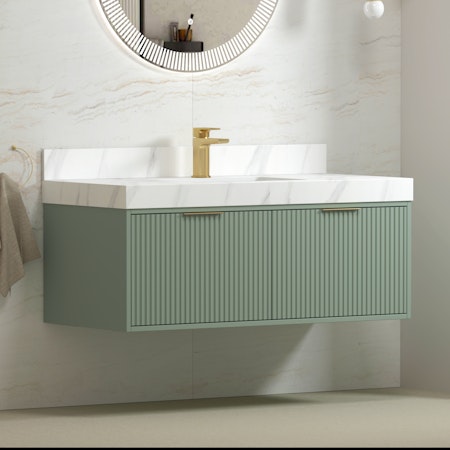 Florina 1200mm Soft Close Drawers Vanity Unit with Carrara Marble Top