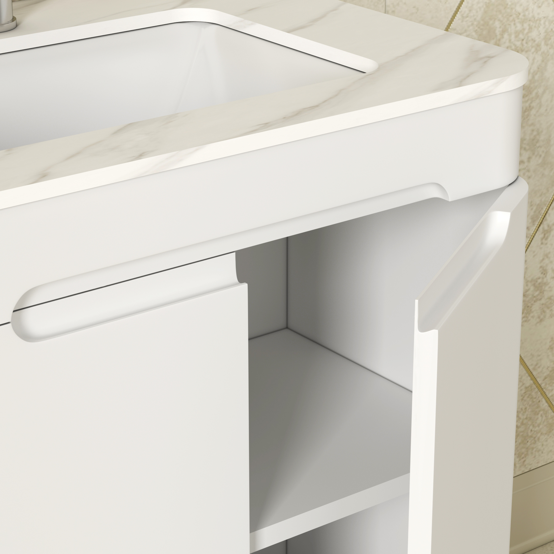 Infinity 800mm Gloss White Floor Standing Vanity Unit 2 Door with ...
