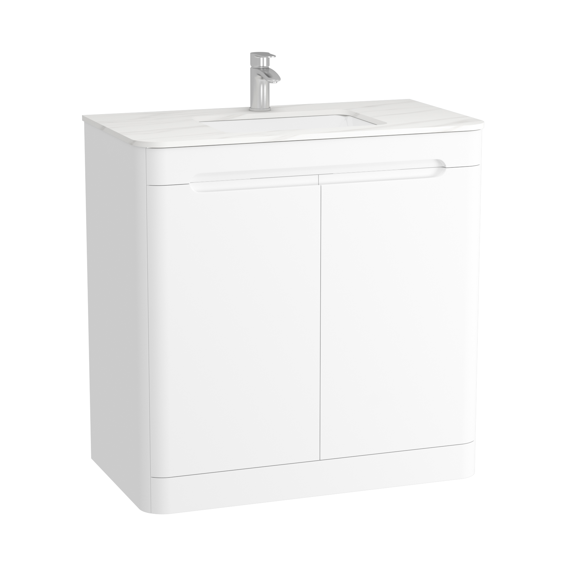 Infinity 800mm Gloss White Floor Standing Vanity Unit 2 Door with ...