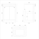 Infinity 600mm Gloss White Floor Standing Vanity Unit 2 Door with Carrara White Top