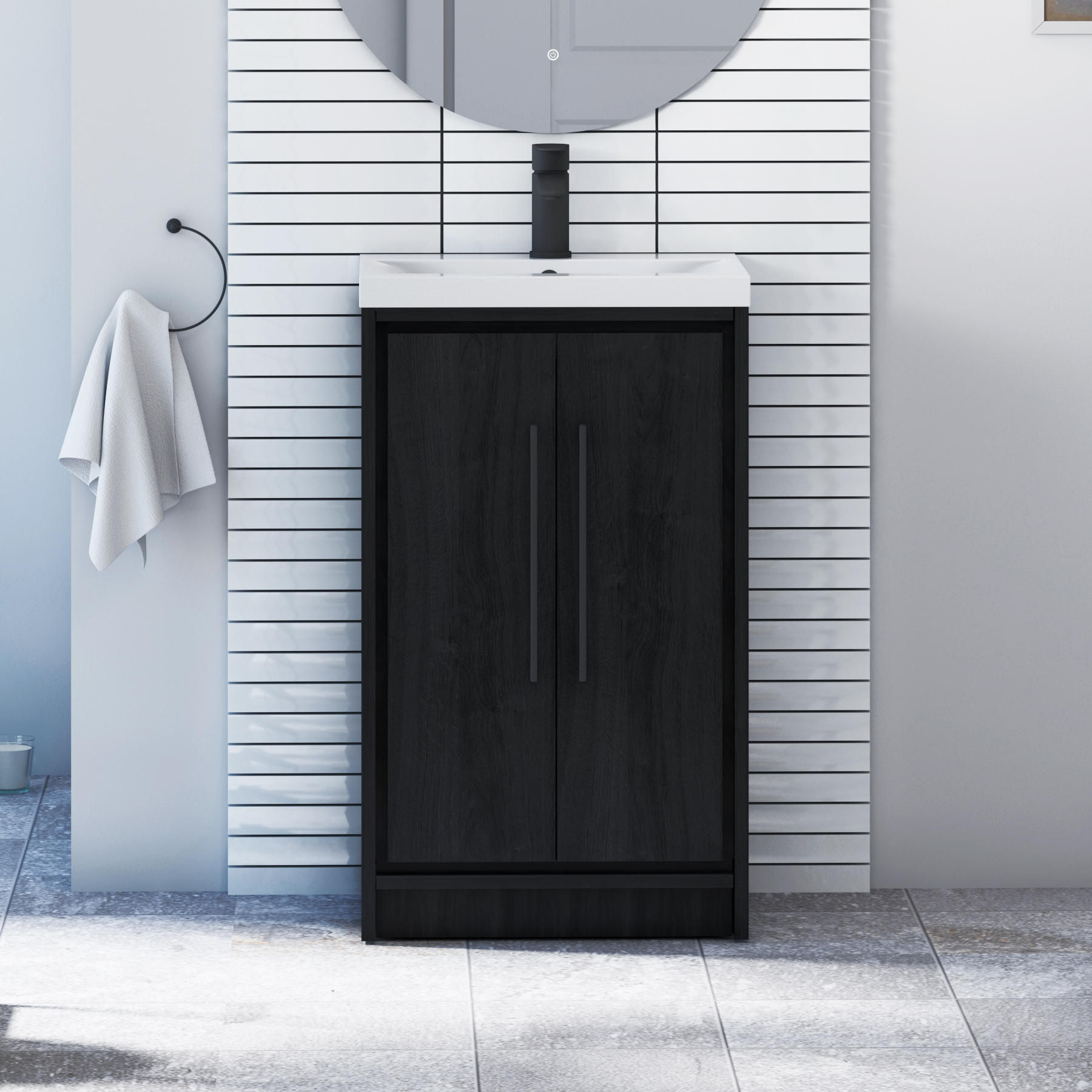 Livora 500mm Floor Standing 2 Door Vanity Unit – Multiple Colours, Basins & Handle Options