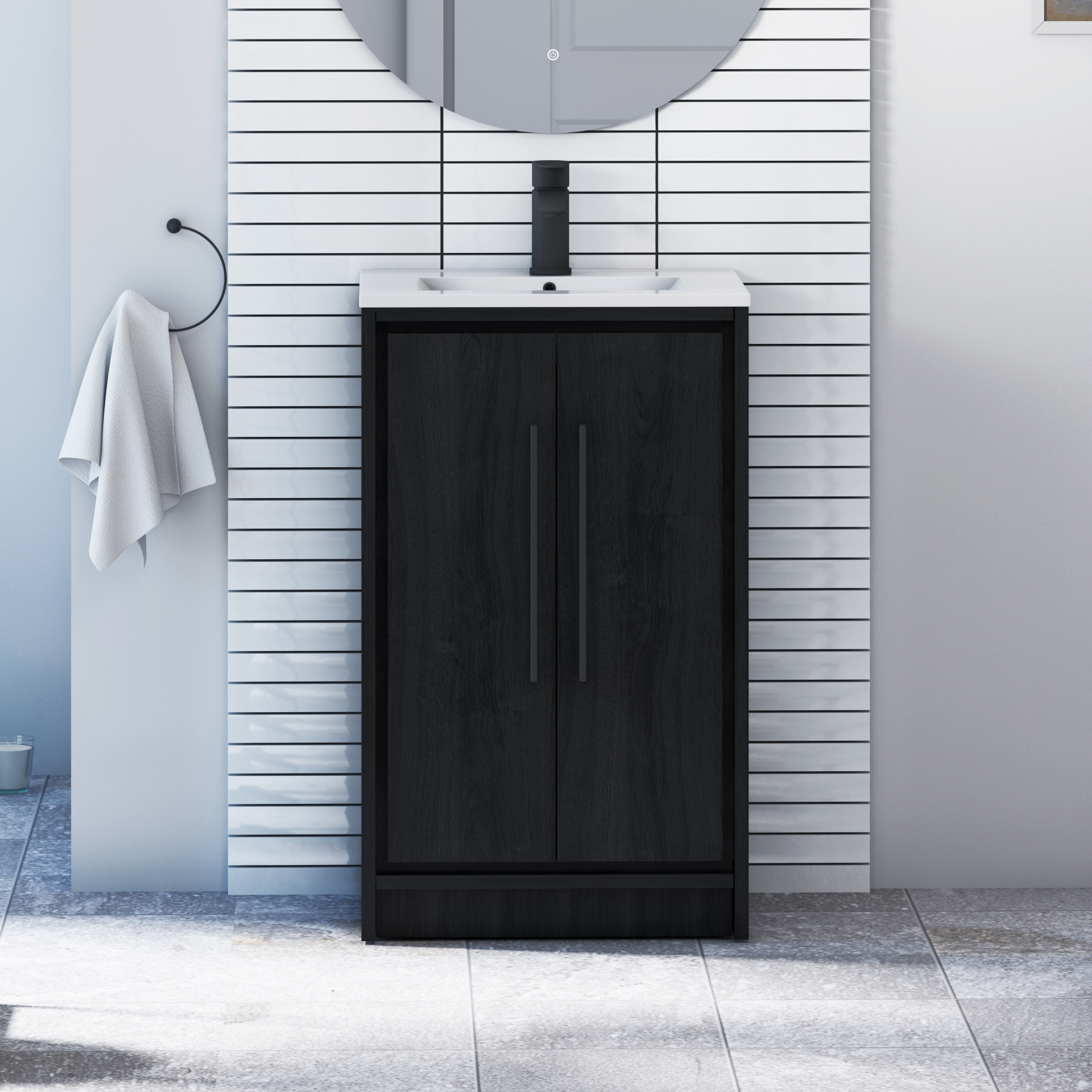 Livora 500mm Floor Standing 2 Door Vanity Unit – Multiple Colours, Basins & Handle Options