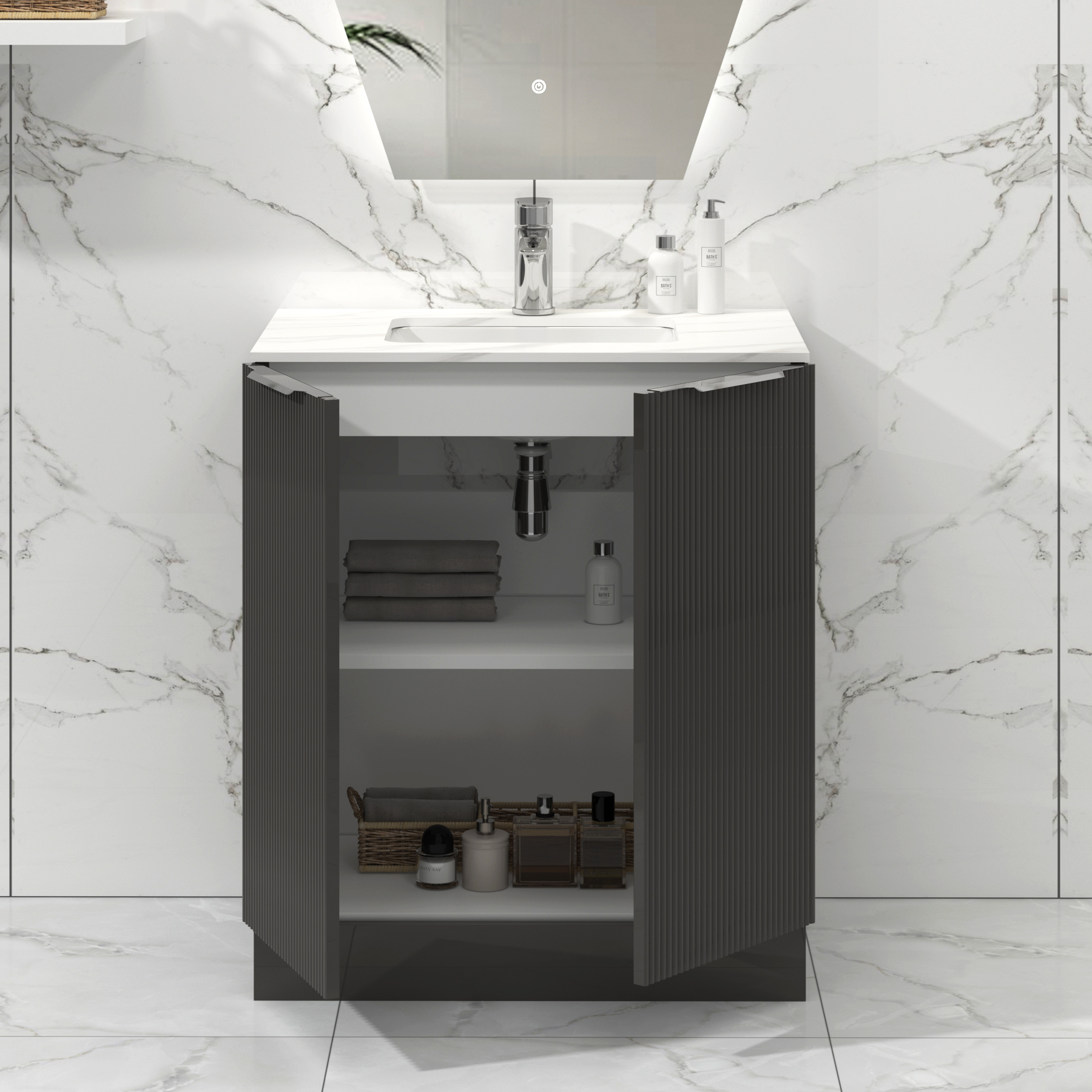 Modern bathroom hot sale sink vanity