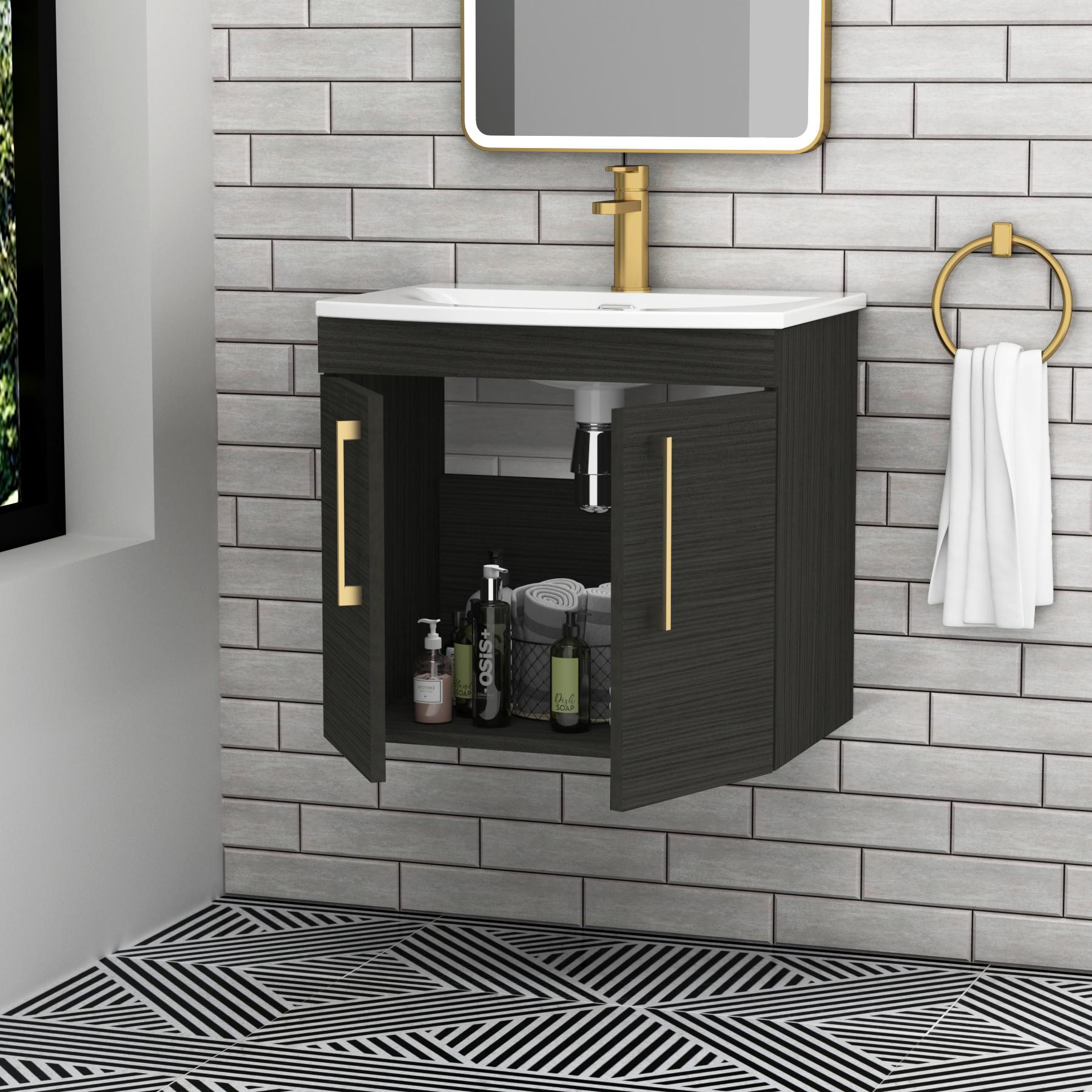 24 inch shop black bathroom vanity