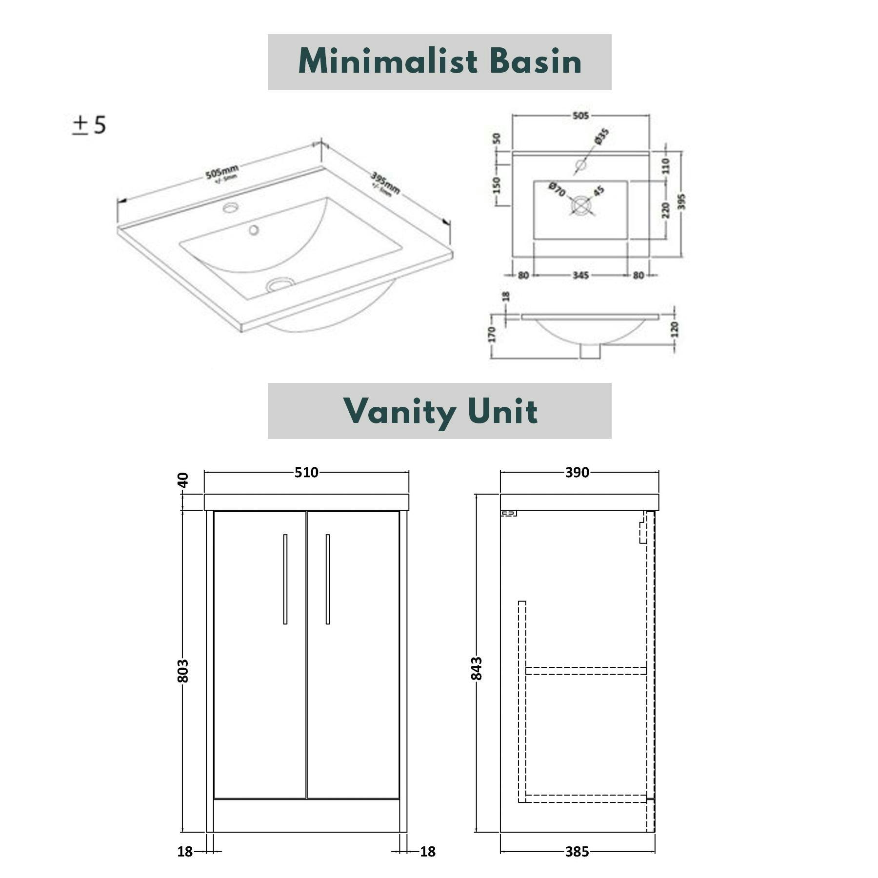 Milan 1000mm Electric Blue 2 Door Floor Standing Vanity Unit Minimalist