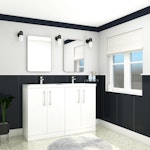 Modena 1200mm Floor Standing Vanity Unit 4 Door with Double Basin - Multicolor & Handles