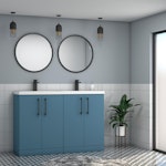 Modena 1200mm Floor Standing Vanity Unit 4 Door with Double Basin - Multicolor & Handles