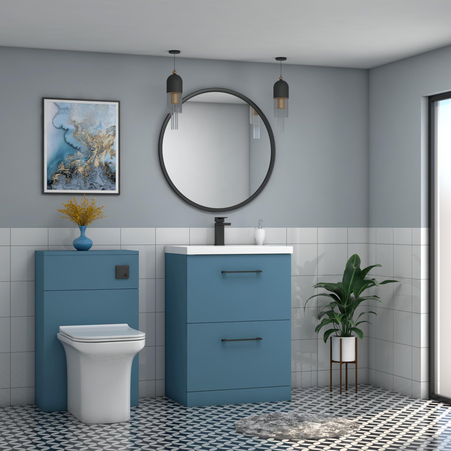 Blue cheap vanity unit