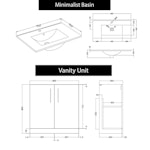 Modena 800mm Satin Green Floor Standing Vanity Unit 2 Door Cabinet with Minimalist Basin