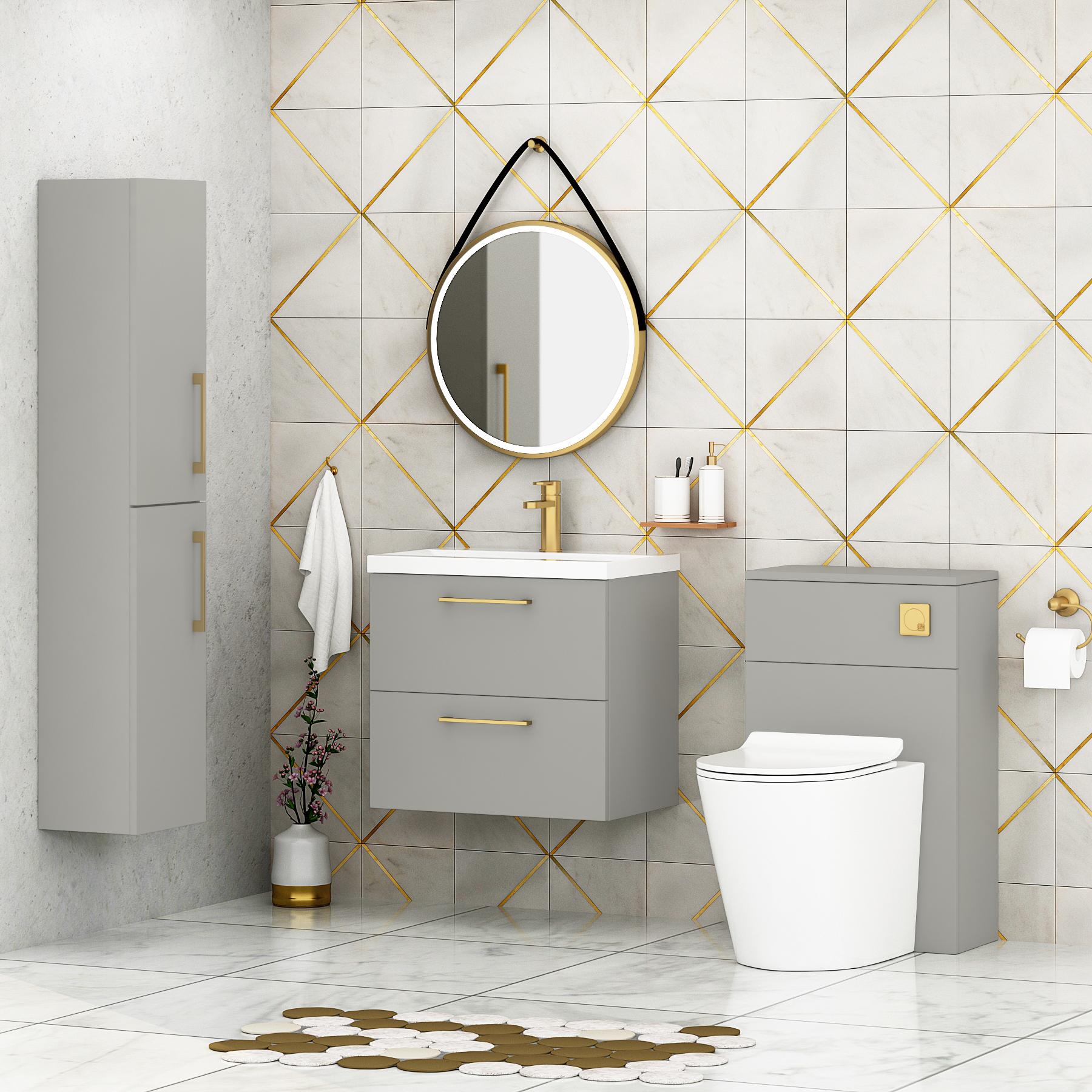 Grey wall hung vanity unit sales