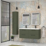 Modena 1200mm Wall Hung Vanity Unit 4 Drawer with Double Basin - Multicolor & Handles