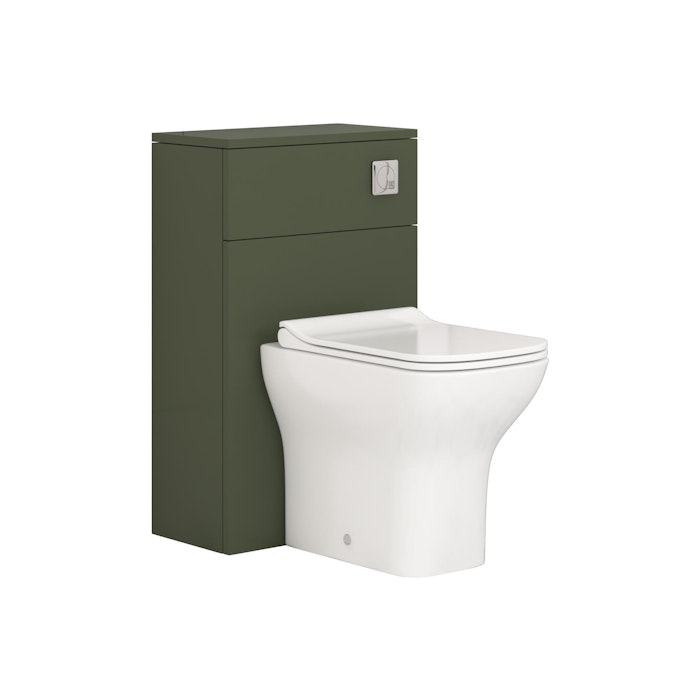 Modena 500mm Satin Green Btw Wc Unit With Qubix Toilet Pan And Slim Seat