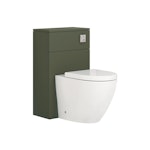 Modena 500mm Satin Green BTW WC Unit With Rimless Toilet Seat and Various Pans