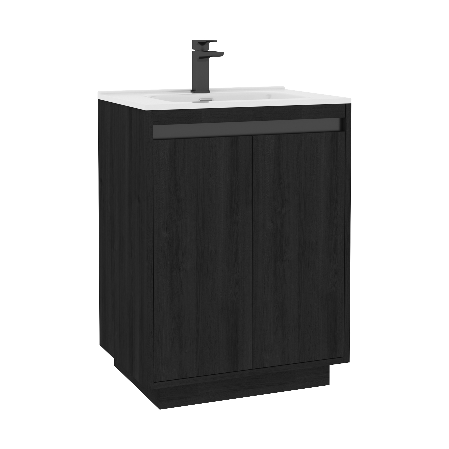 Orion Floor Standing Vanity Unit 2 Door Hale Black with Ceramic Basin & Accent Trim