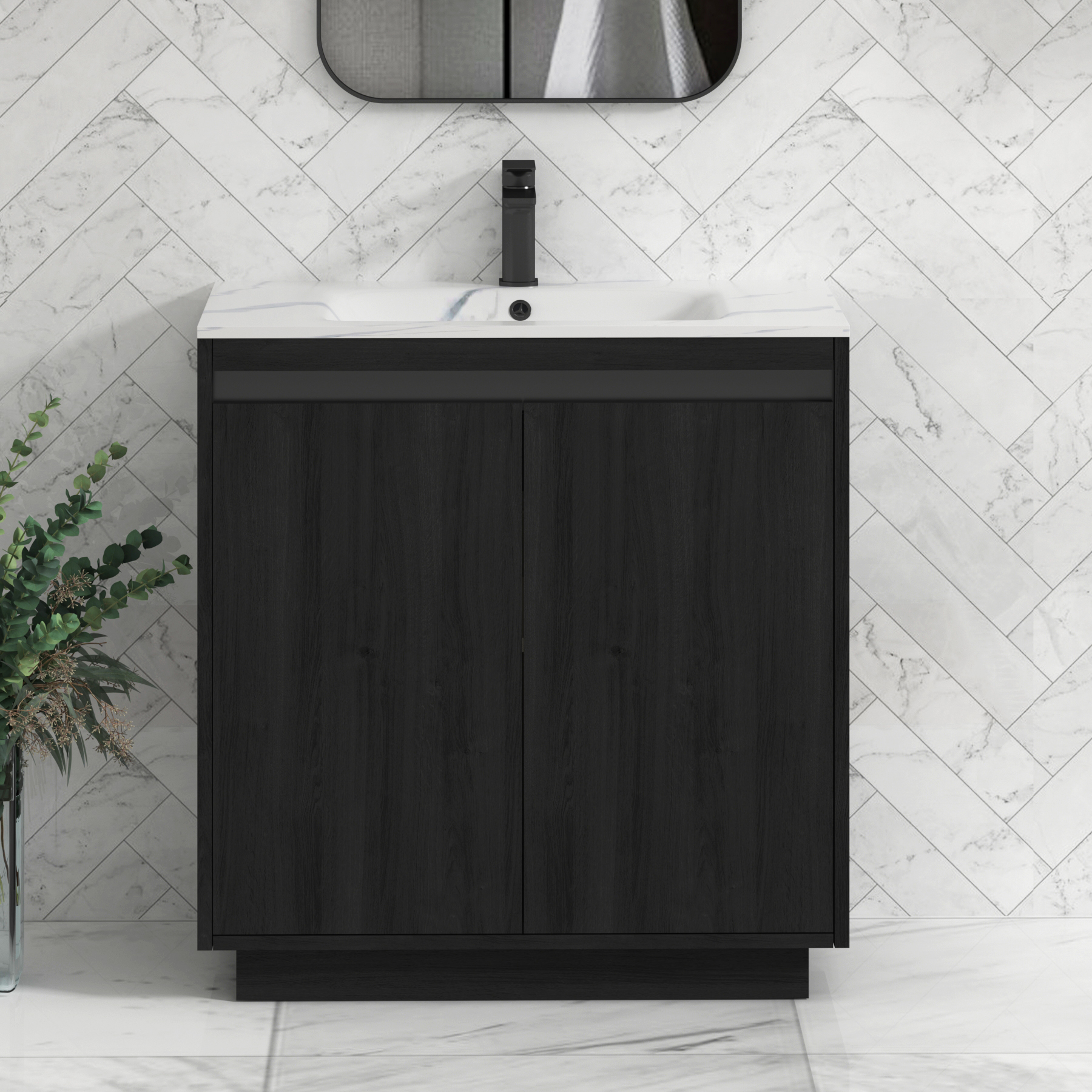 Orion 2 Door Floor Standing Vanity Unit – Multiple Sizes, Colours, Basins & Accent Trim Options
