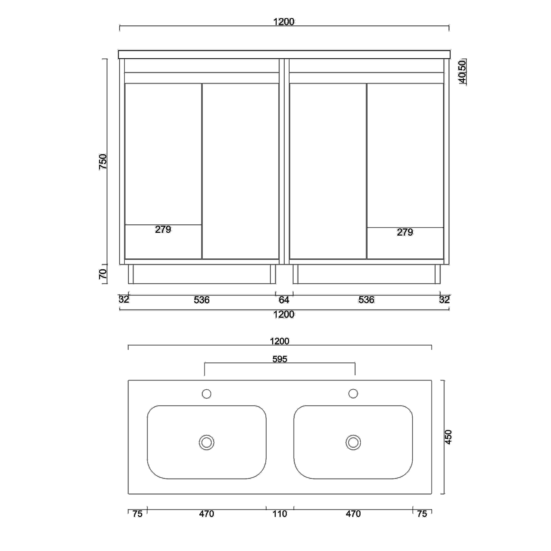 Orion 1200mm Mint Sage 4 Drawer Floor Standing Vanity Unit with Ceramic Basin & Accent Trim