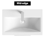 Modena 600mm Satin White Wall Hung Vanity Unit 1 Drawer Mid-Edge Basin With Black Handle
