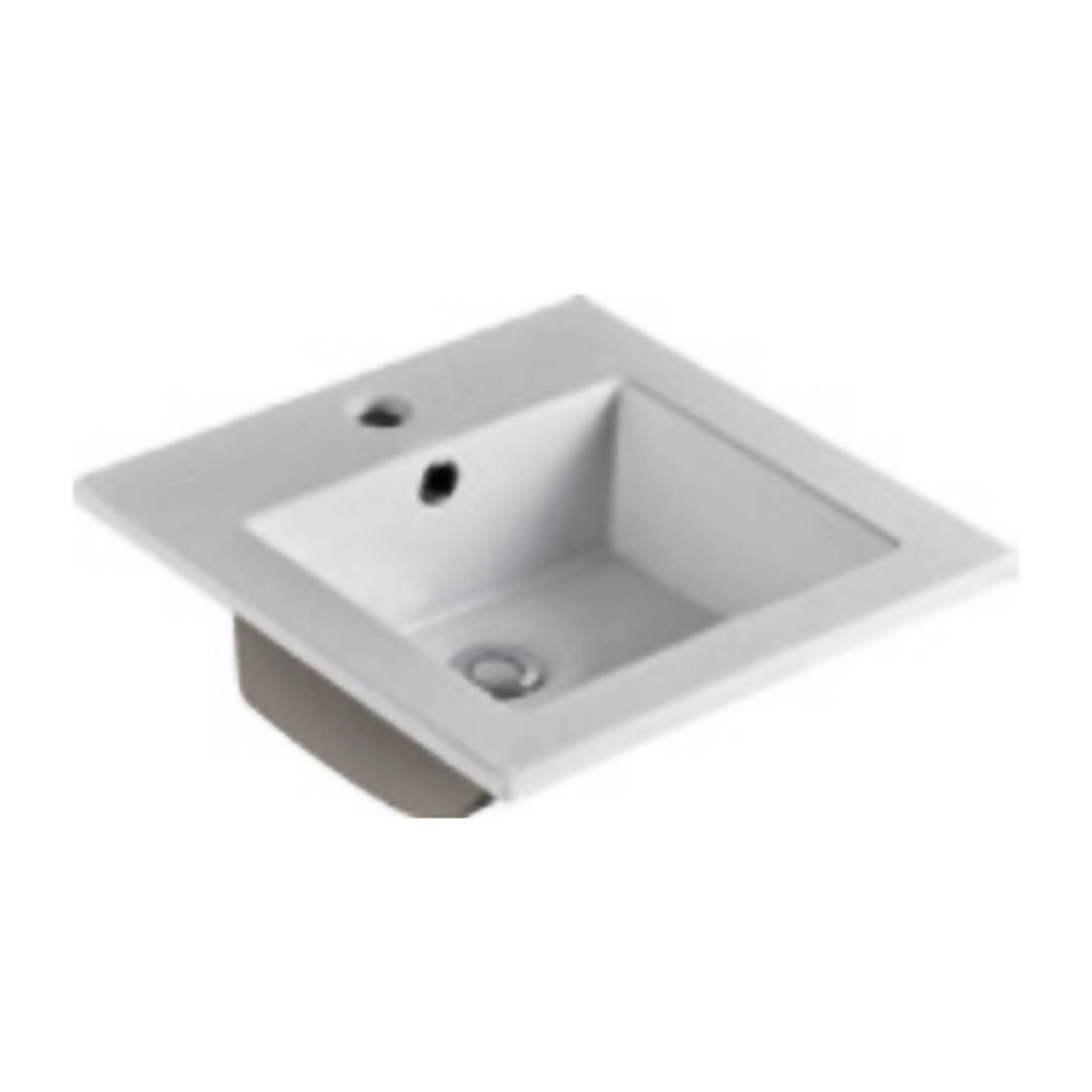 Turin 400mm Floor Standing Vanity Unit Gloss White - 1 Door Basin Unit with Brushed Brass Handle