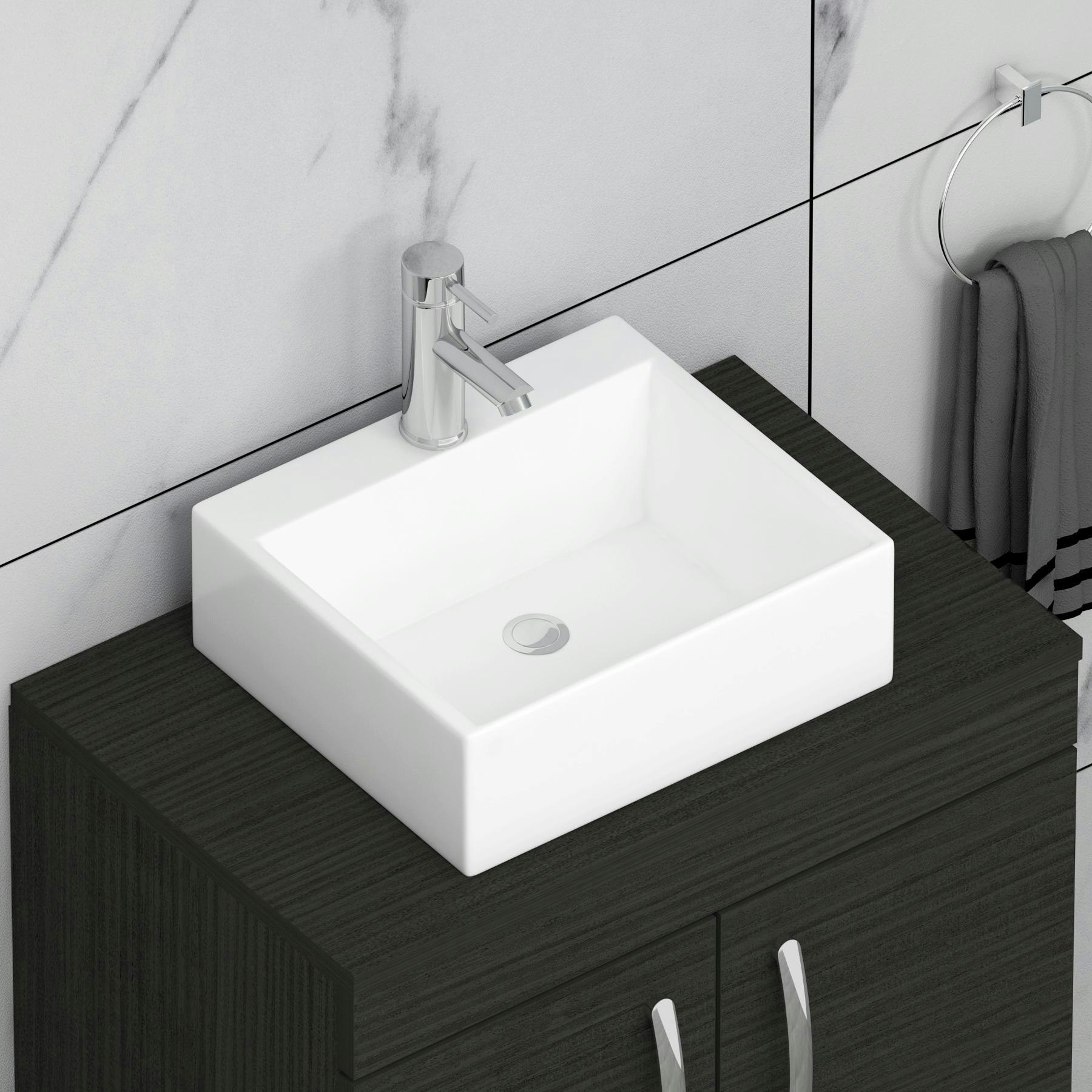 500/600/800mm Wall Hung Vanity Unit 1 Drawer Hale Black & Countertop