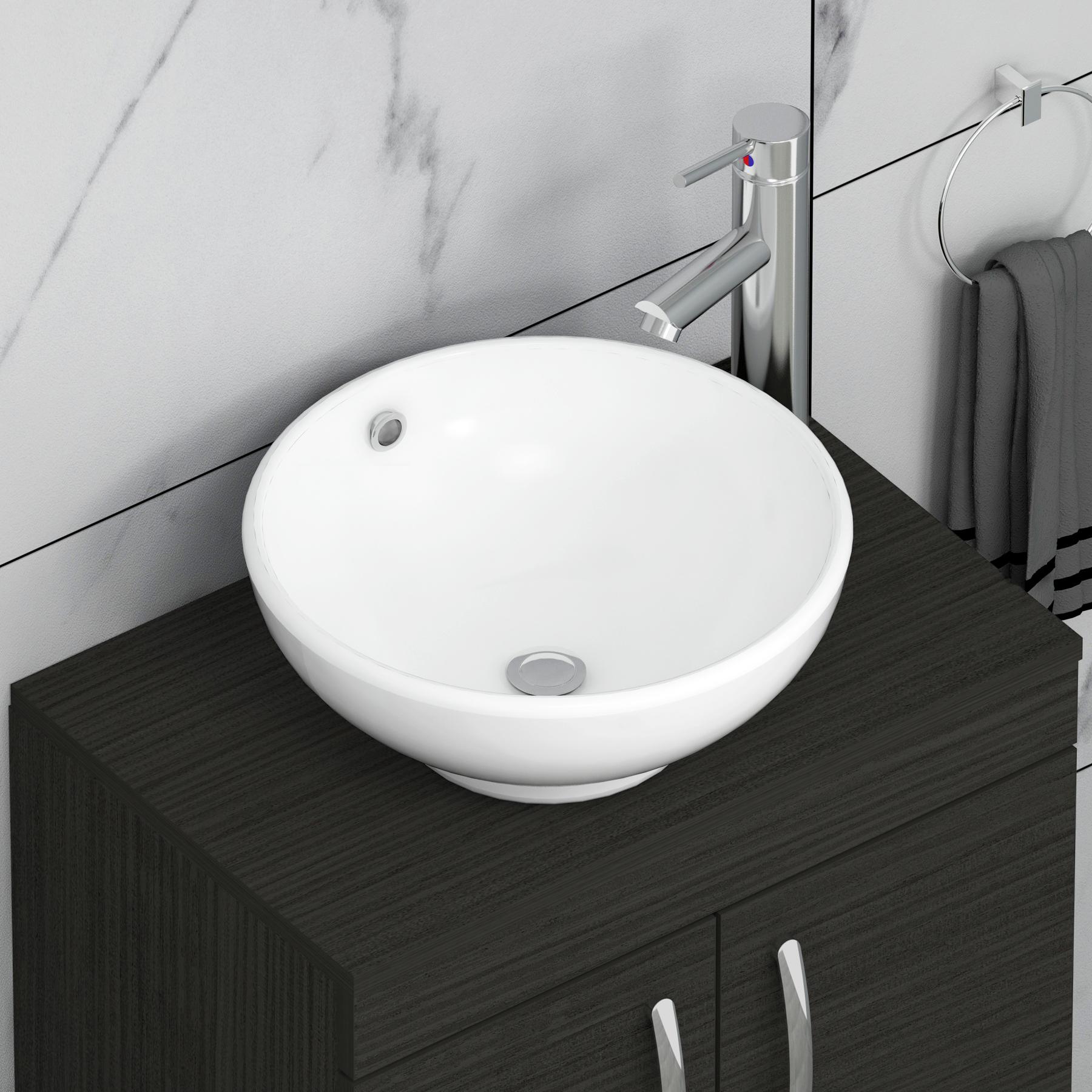 500/600/800mm Wall Hung Vanity Unit 2-Drawer Hale Black & Breeze Countertop Basin - Various Sizes