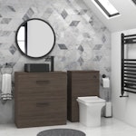 Turin 800mm Floor Standing Vanity Unit 2 Drawer Grey Elm & optional Countertop Basin 