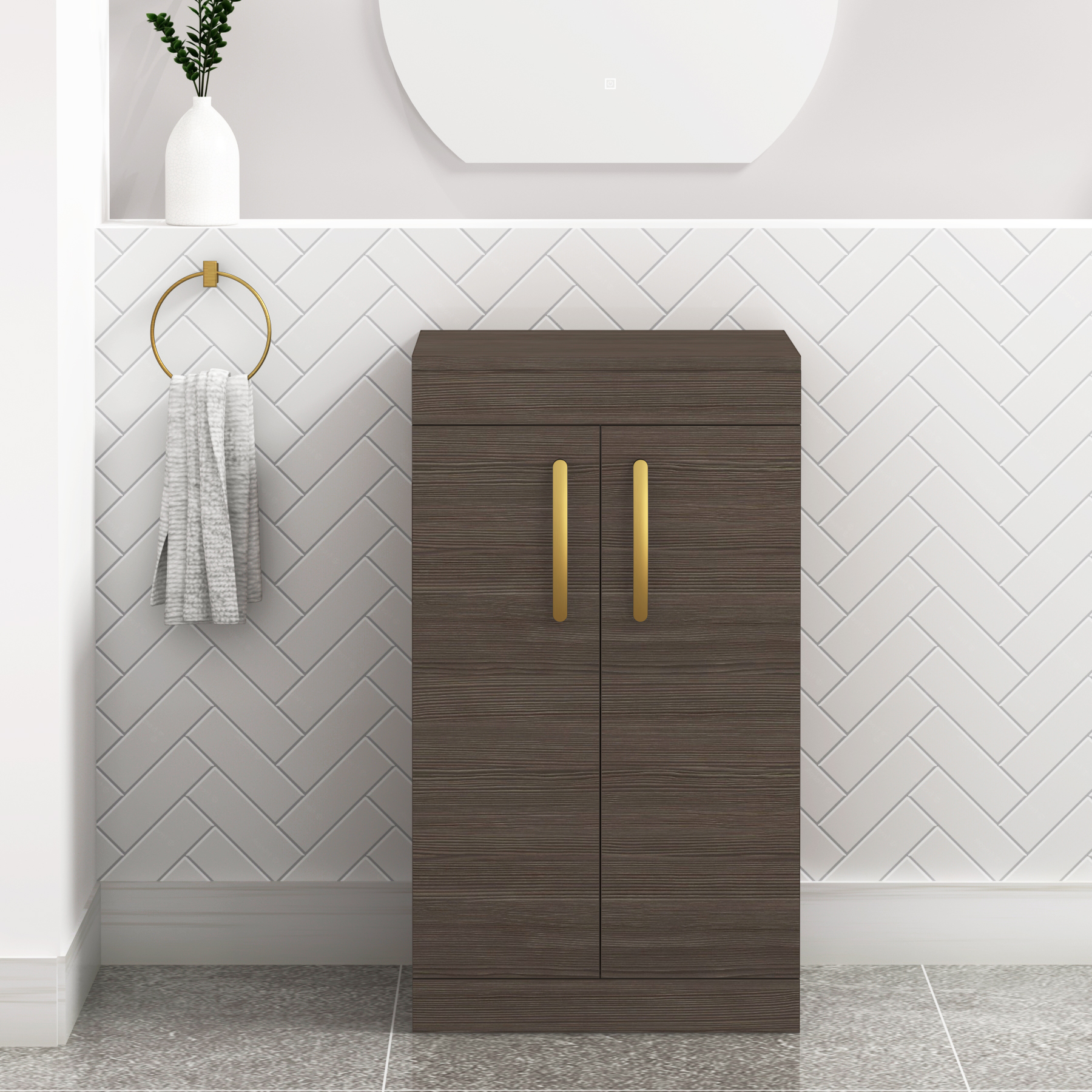 Turin 2 Door Floor Standing Countertop Vanity Unit - Multiple Sizes, Colours, Handles & Basin Options