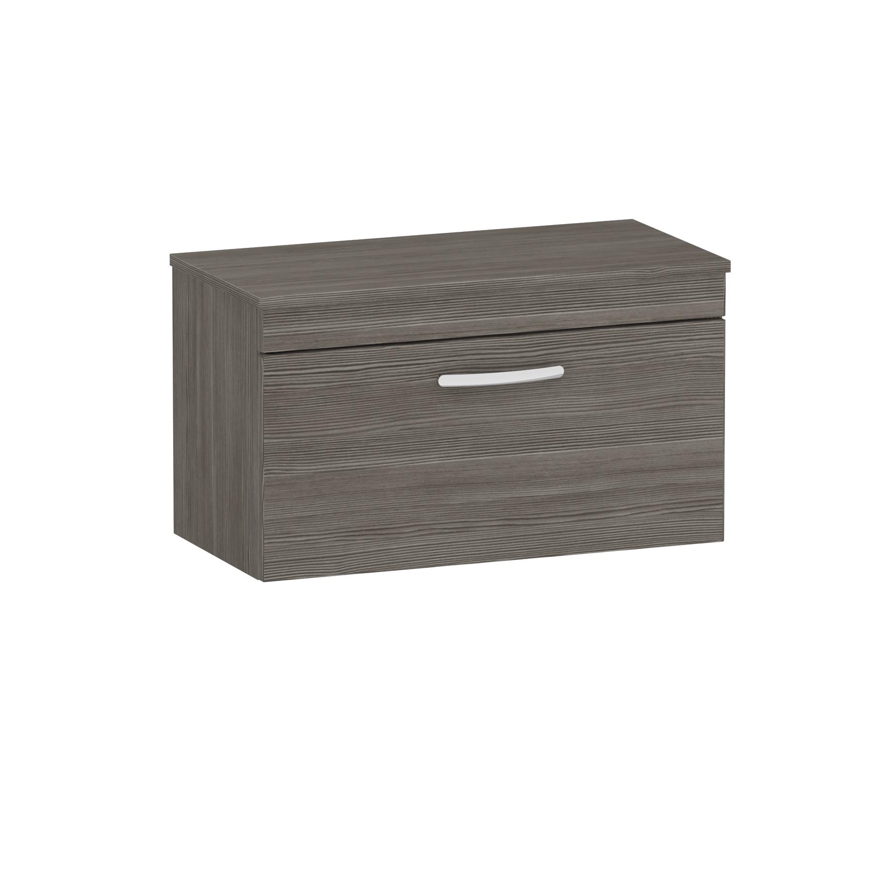 Turin 800mm Grey Elm 1 Drawer Wall Hung Countertop Vanity Unit