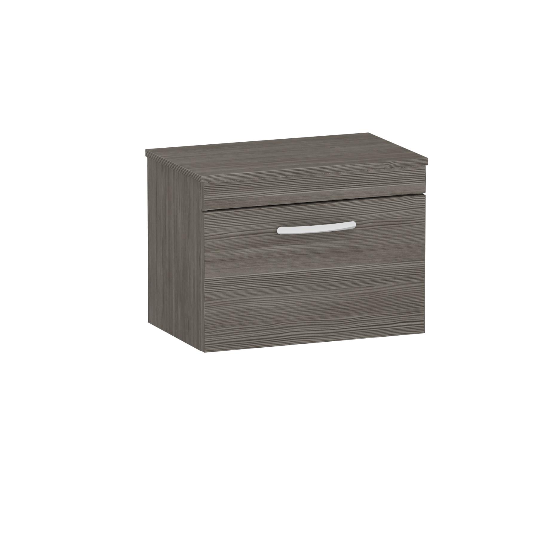  Turin 500/600/800mm Grey Elm Wall Hung Worktop Vanity Unit - 1 Drawer