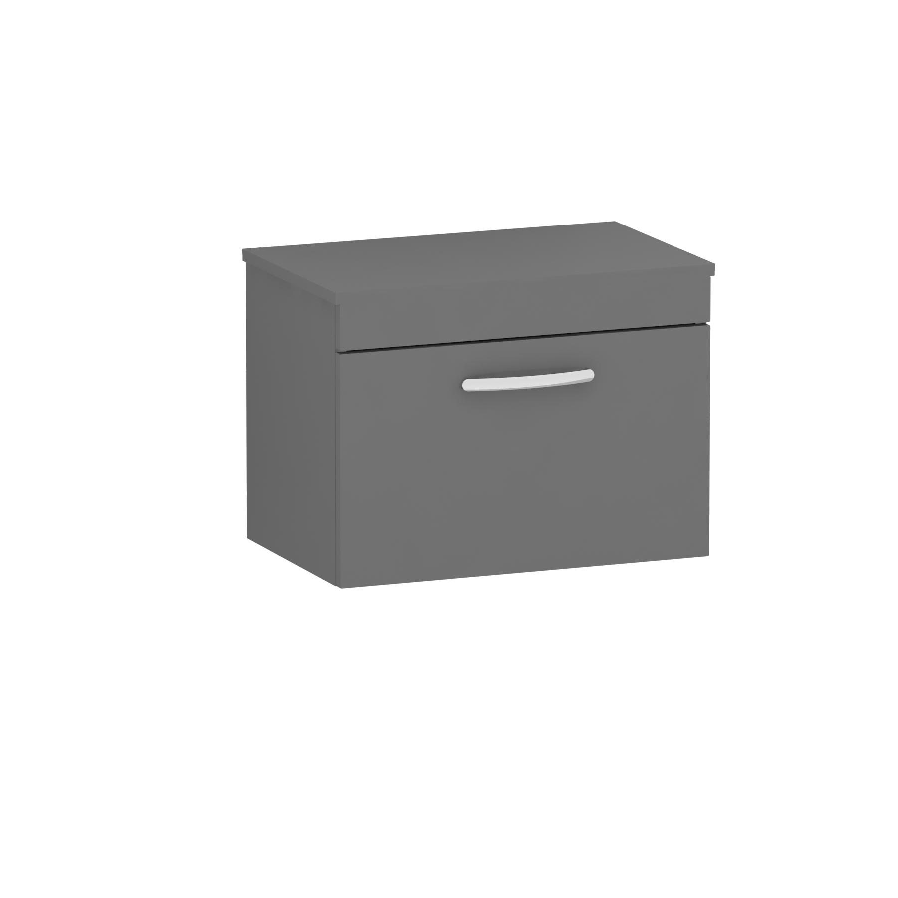  Turin 500/600/800mm Indigo Grey Gloss Wall Hung Worktop Vanity Unit - 1 Drawer