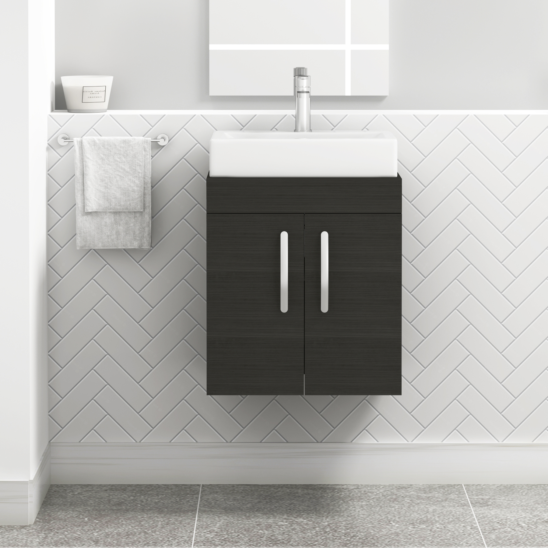 Turin 2 Door Wall Hung Countertop Vanity Unit - Multiple Sizes, Colours & Basin Options