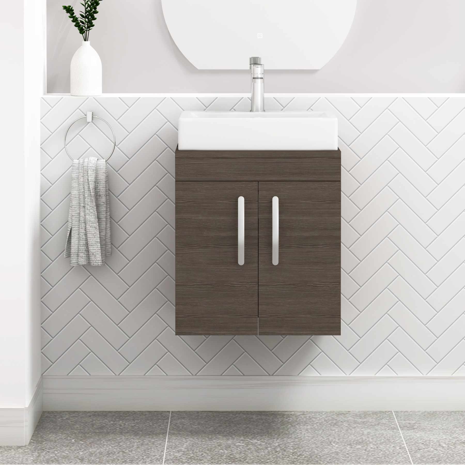 Turin 2 Door Wall Hung Countertop Vanity Unit - Multiple Sizes, Colours & Basin Options