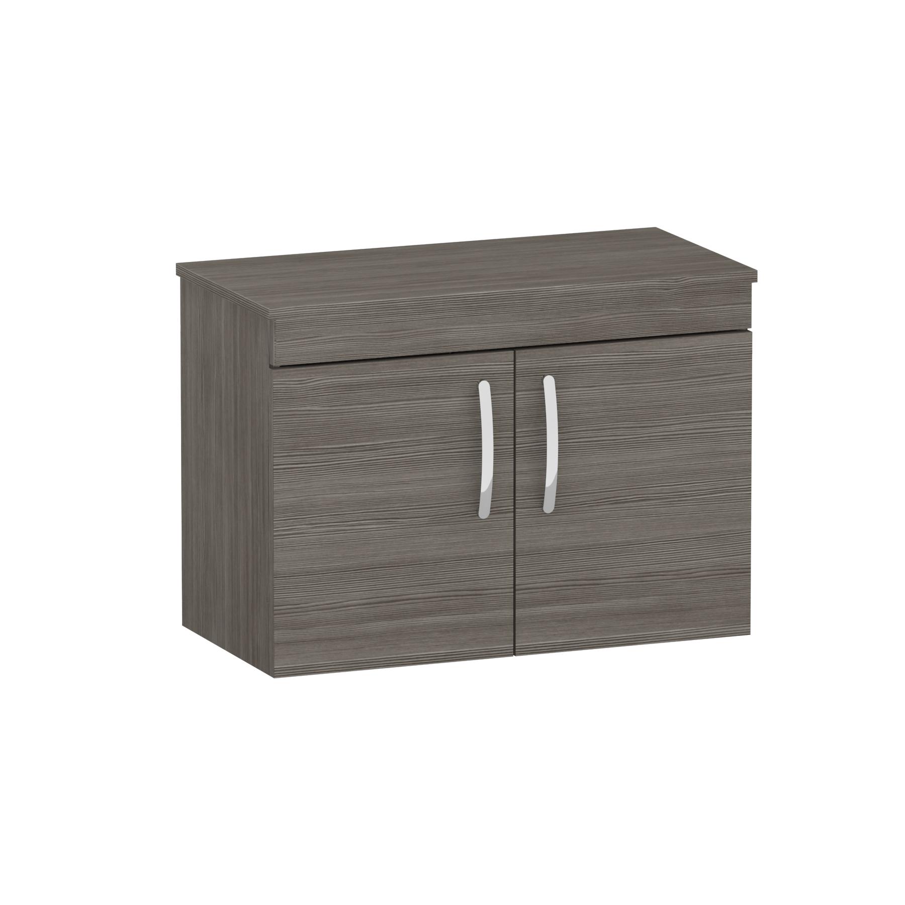 Turin 800mm Grey Elm Wall Hung Worktop Vanity Unit - 2 Doors 