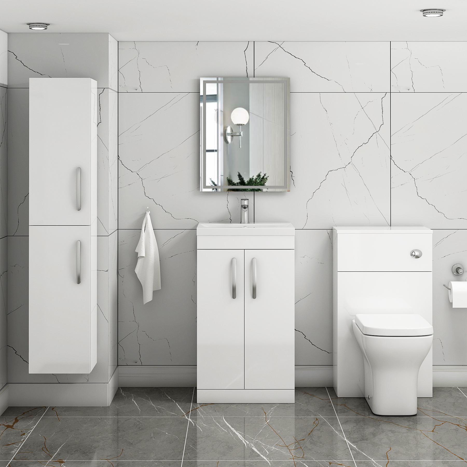 Turin 500mm Floor Standing Vanity Unit Sink 2 Door with Mid-Edge Basin - Multicolor