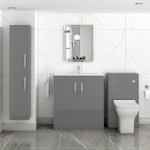 Turin 800mm Floor Standing Vanity Unit Sink 2 Door with Minimalist Basin - Multicolor