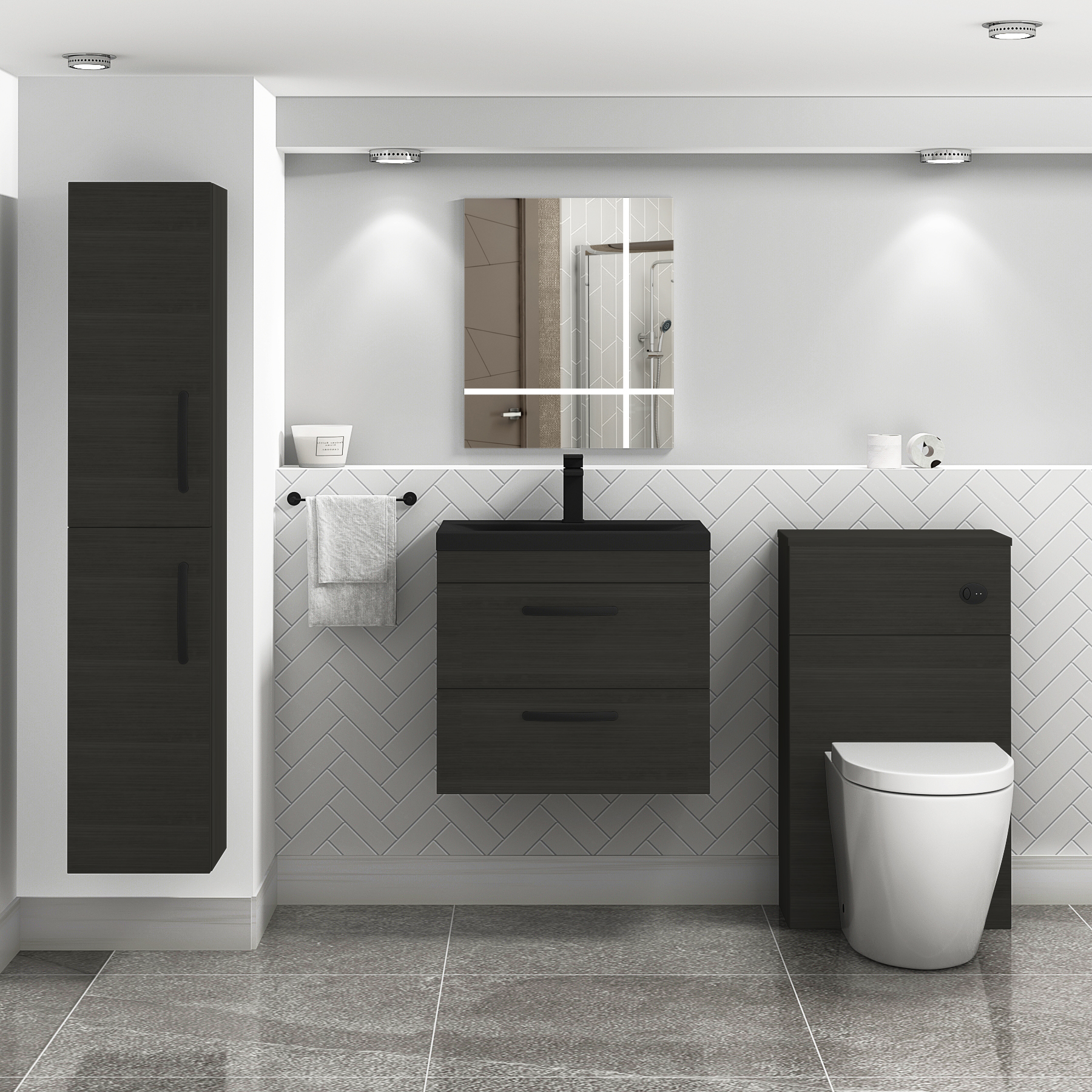 Modern black bathroom vanity sale