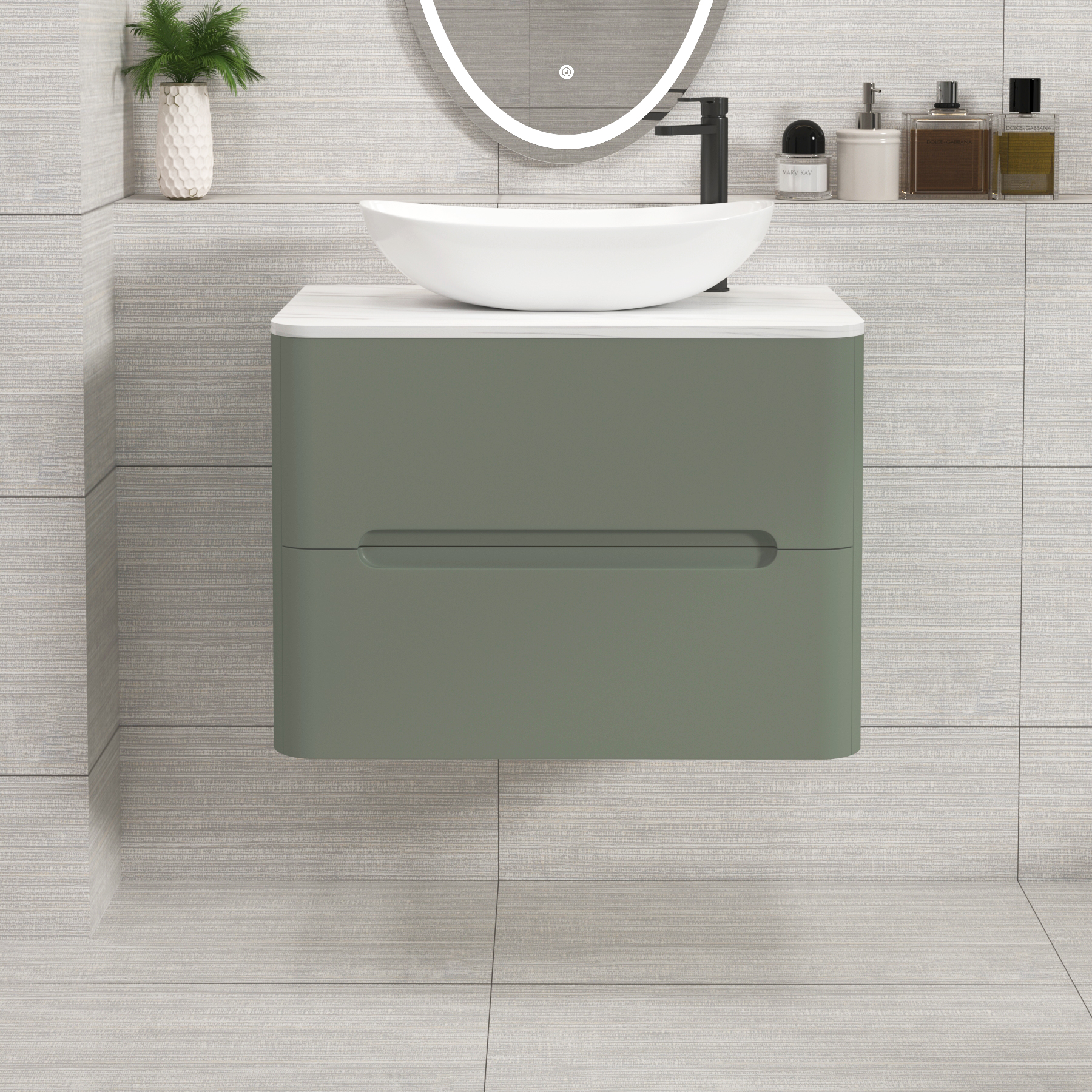 Venice 2 Drawer Wall Hung Vanity Unit – Multiple Sizes, Colours, Worktop & Basins Options