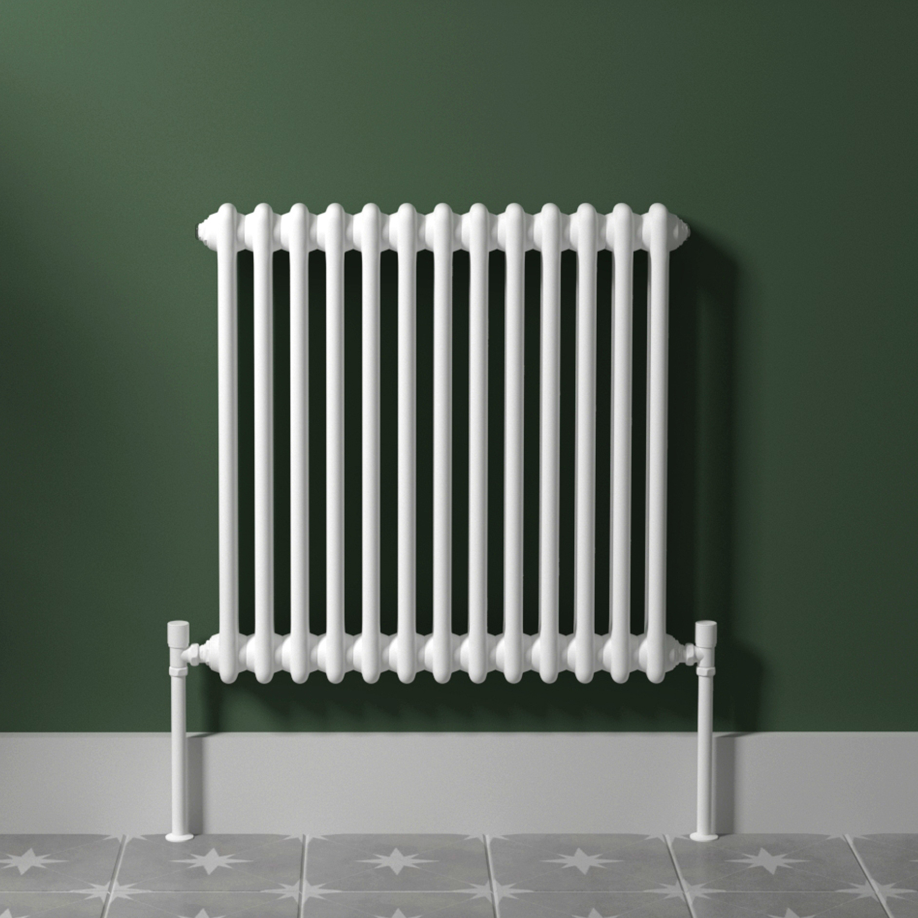 Radiance White Horizontal Double Column Radiator - 600 x 605mm