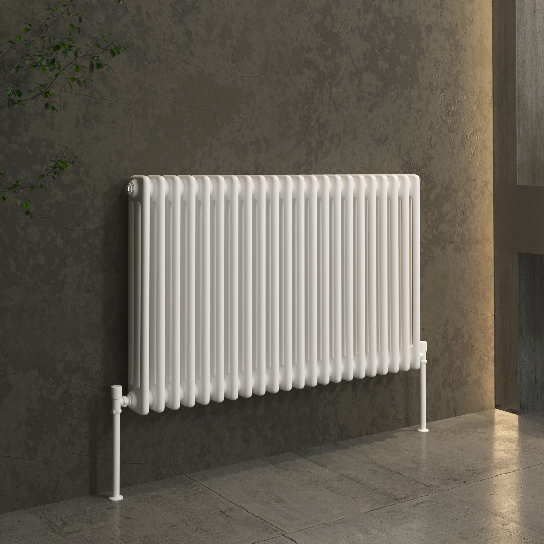 Fluxx White Horizontal Triple Column Radiator - 600 x 1010mm