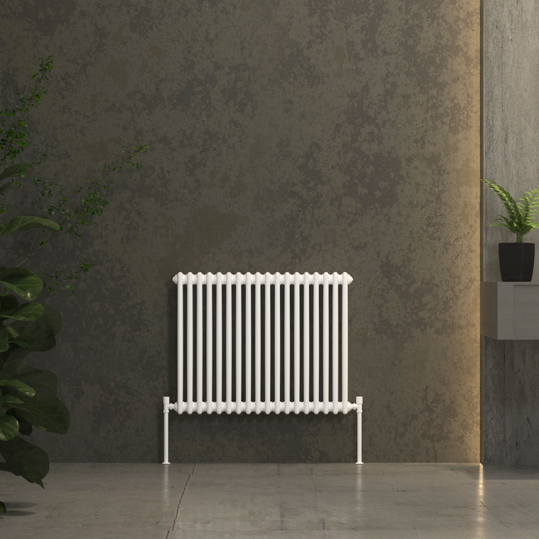 Fluxx White Horizontal Double Column Radiator - 600 x 830mm