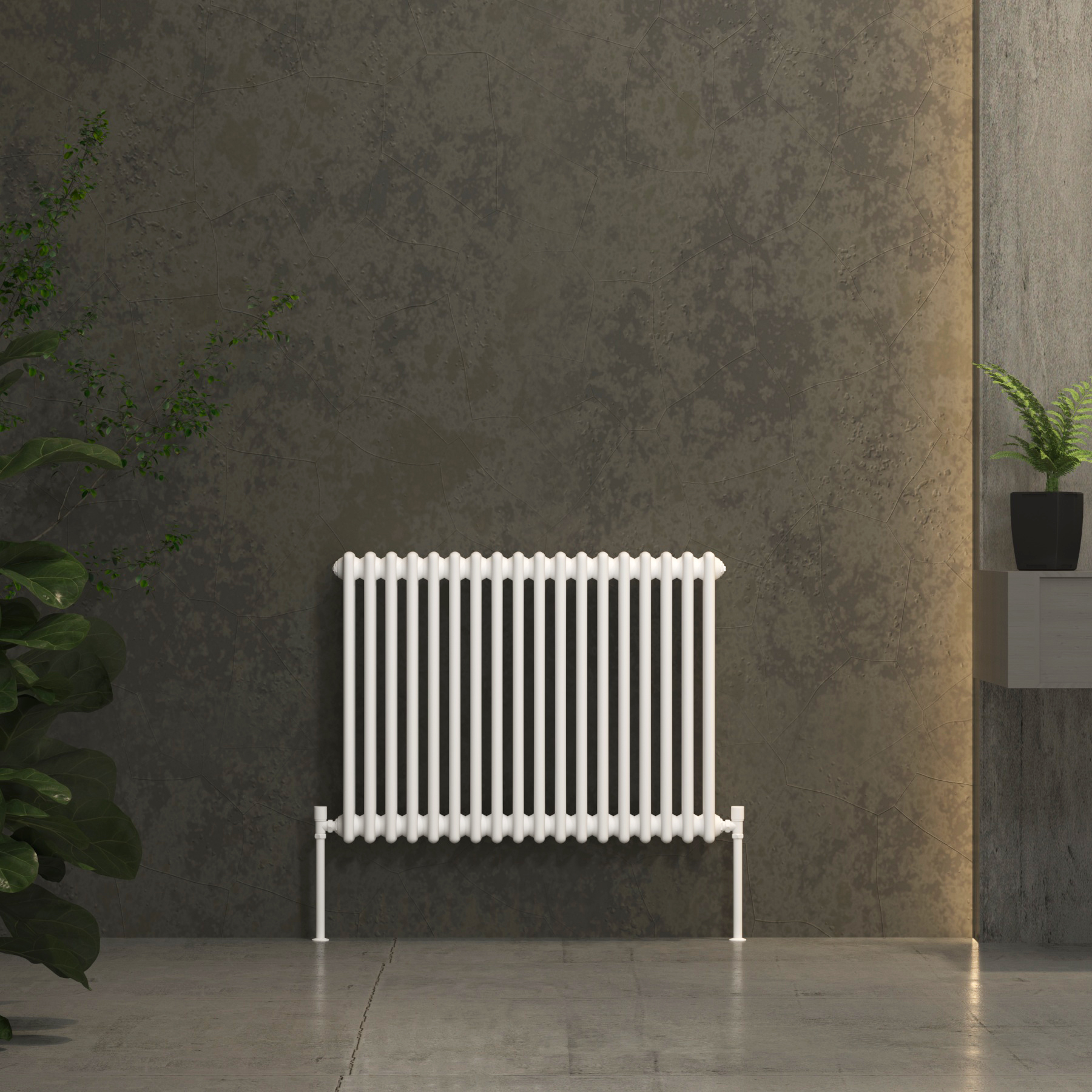 Fluxx White Horizontal Triple Column Radiator - 600 x 830mm