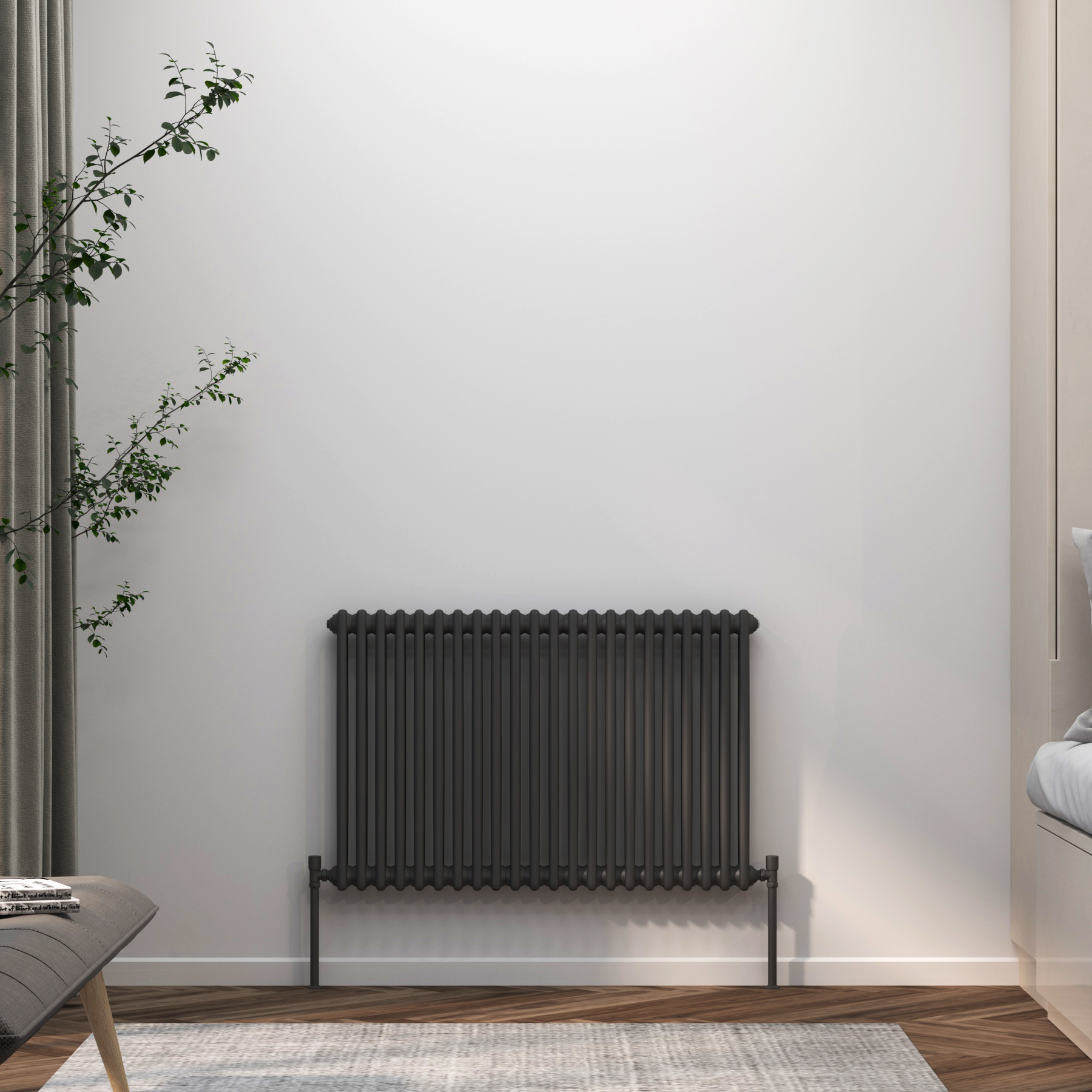 Fluxx Horizontal Anthracite Double Column Radiators