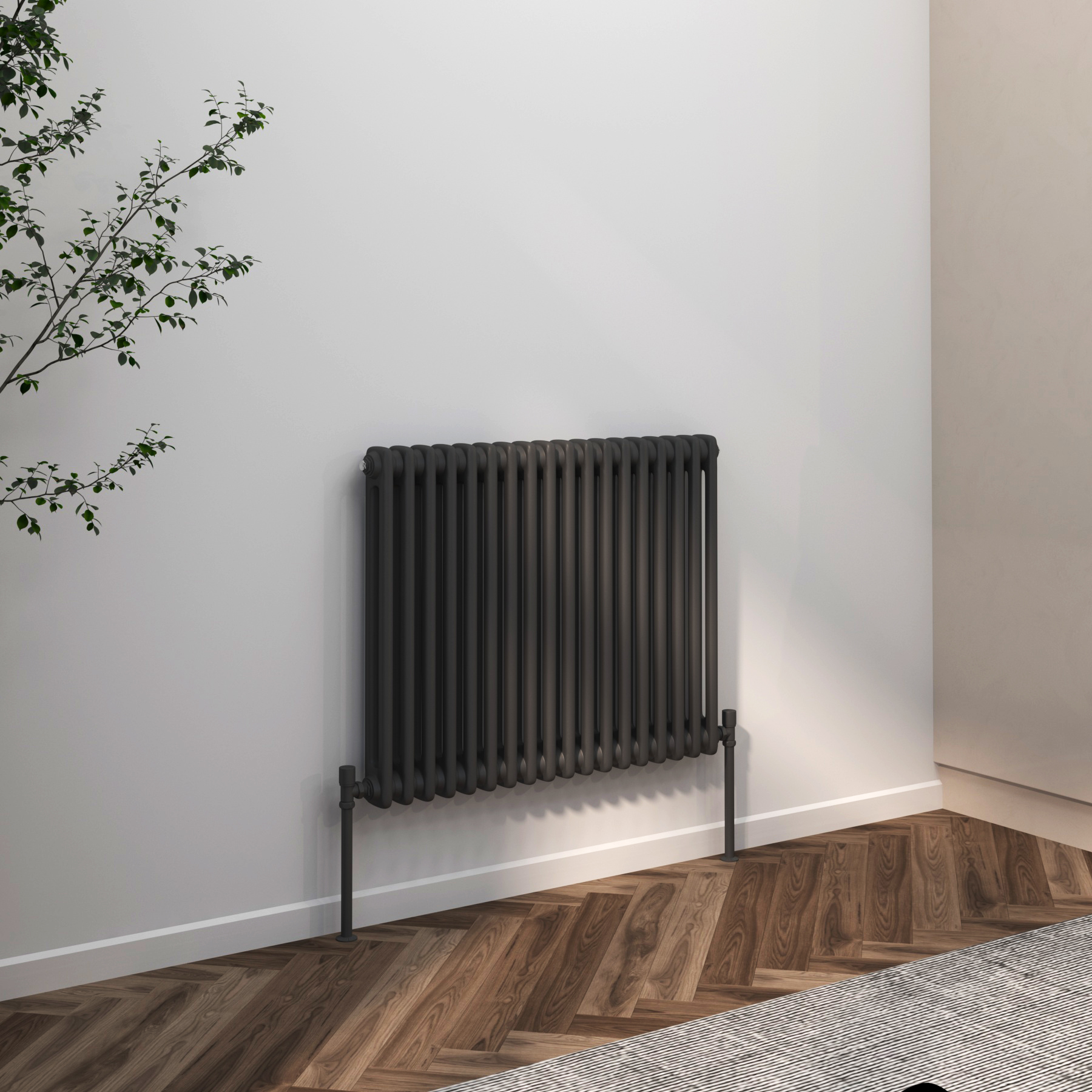 Fluxx Horizontal Anthracite Double Column Radiators